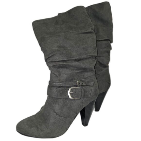 Apt. 9 Ophelia Gray Suede Mid-Calf Boots Size 8 1/2 - Picture 7 of 8